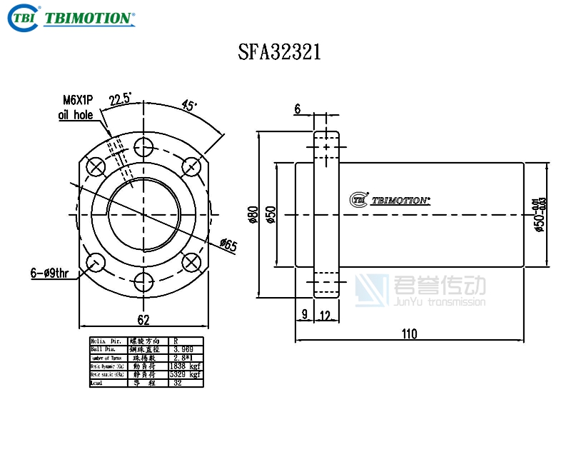 臺灣tbi滾珠絲桿SFAR03232B1D